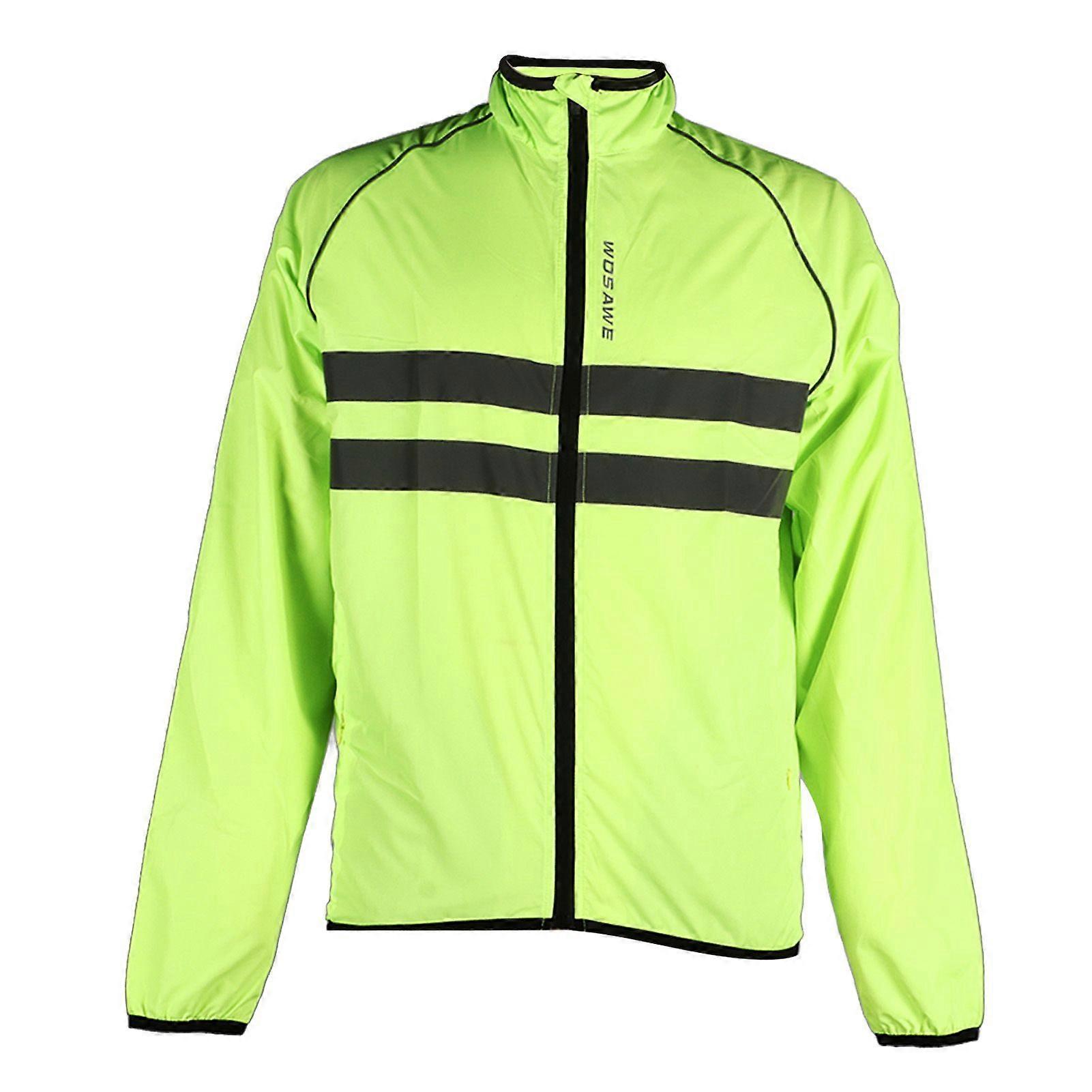 Reflective Jacket Breathable Cycling Coat Long Sleeves Polyester with Pockets for Outdoor L