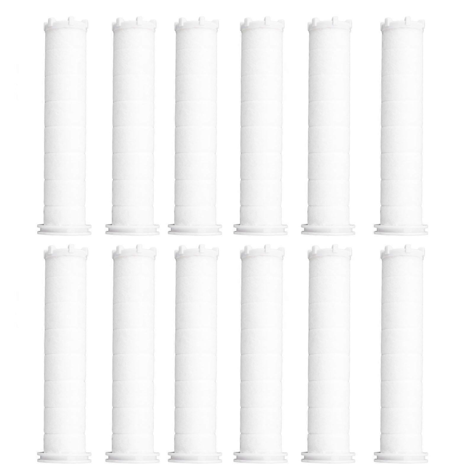 12pcs Shower Head Filter Element PP Cotton White Bath Accessories for Detachable Hydro Shower Head Set