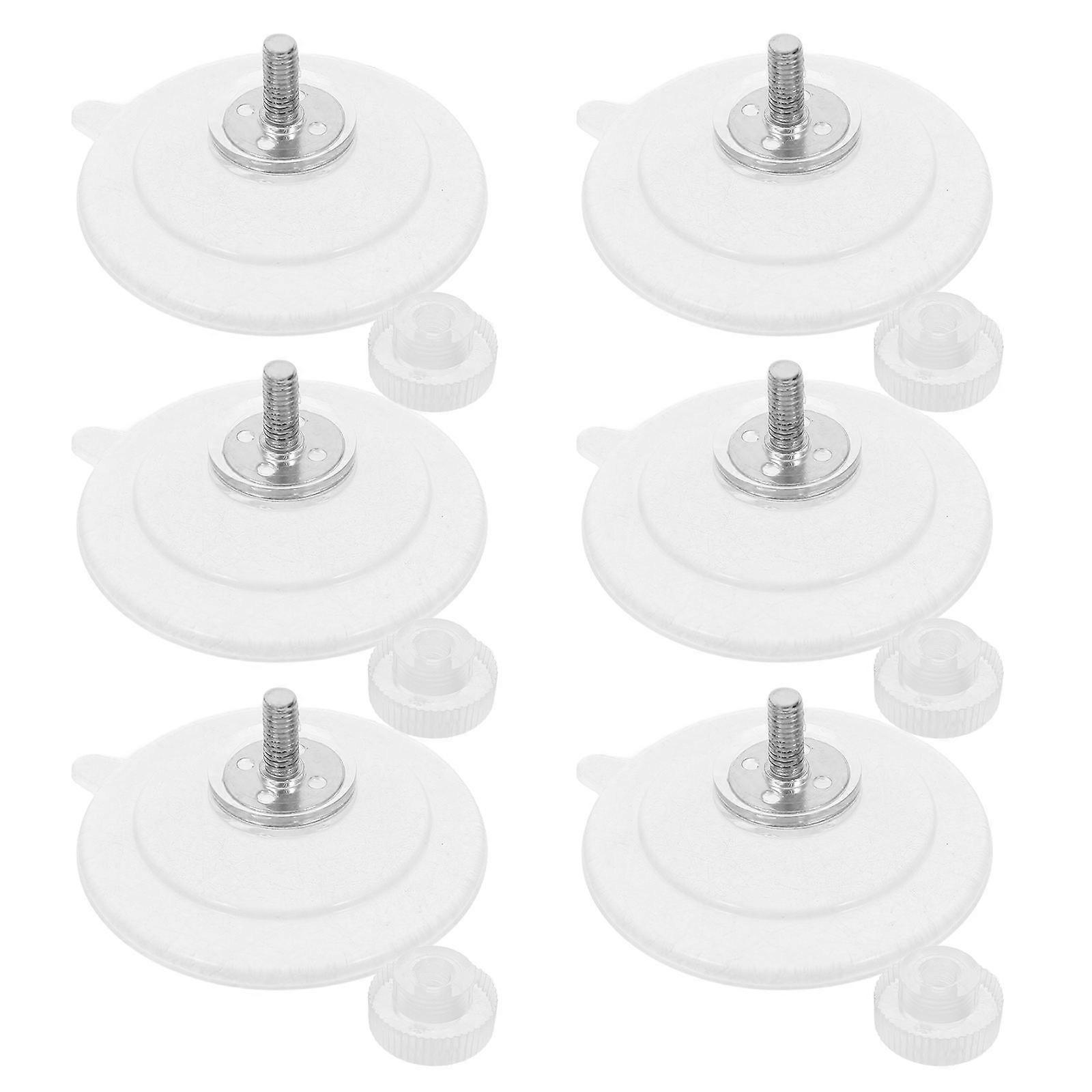 6Pcs Clear Suction Cup Hooks with Screw for Kitchen Use Durable Transparent PVC