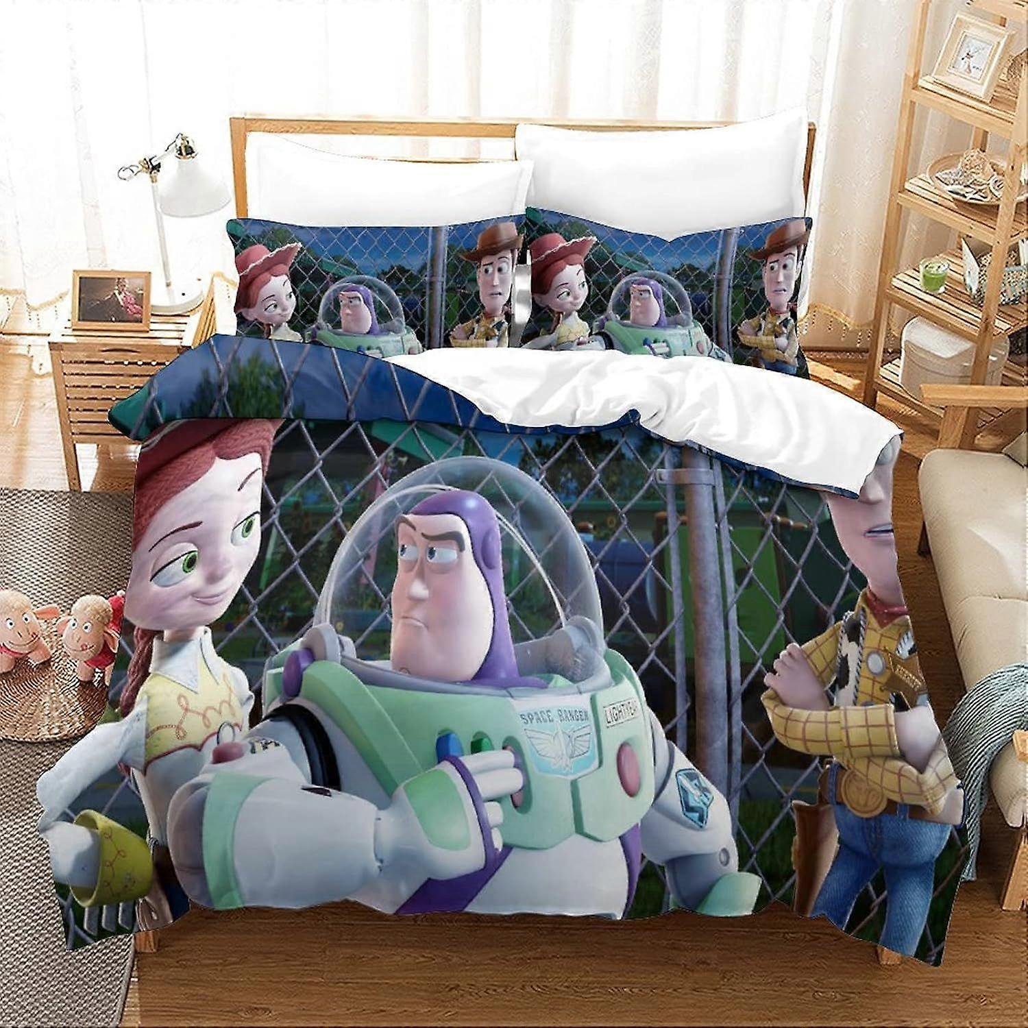 PIN497 Duvet Cover Toy Story 3D Printed Comforter Cover Cartoon Anime Movies for Boys Girls Kids Bedroom Child Bedding Quilt Decor King220x240cm