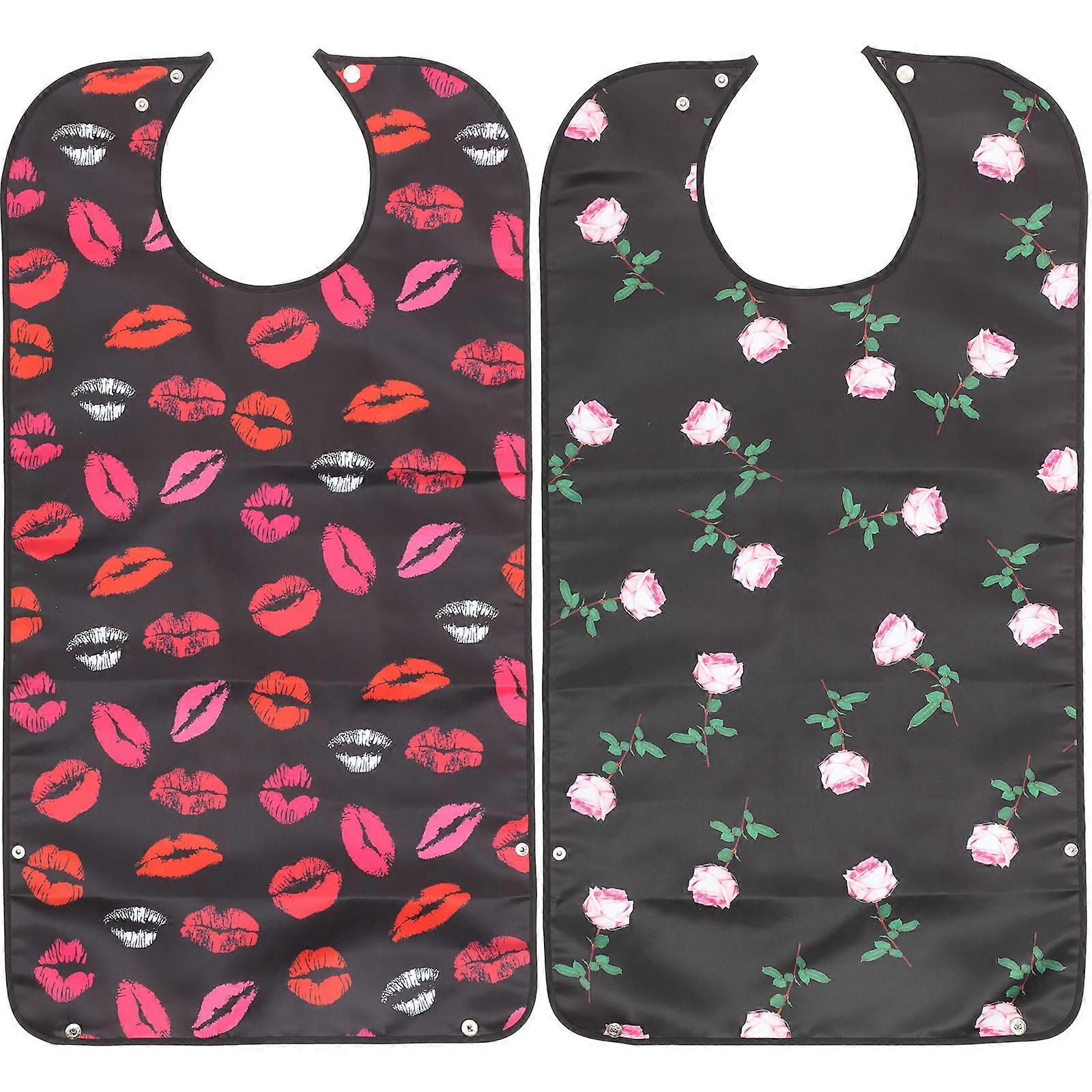Adult Bibs Double-Layer Waterproof Clothing Protector 2Pcs for Dinner