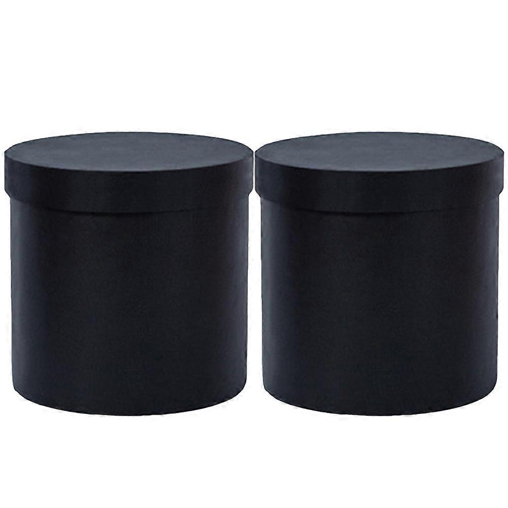 Floral Gift Box Round Box for Storage 8Pcs Flower Arrangements Black