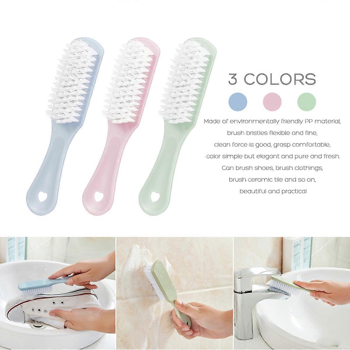 Cleaning Tool Healifty Bristles Brush for Cleaning Use 3Pcs Blue Green Pink
