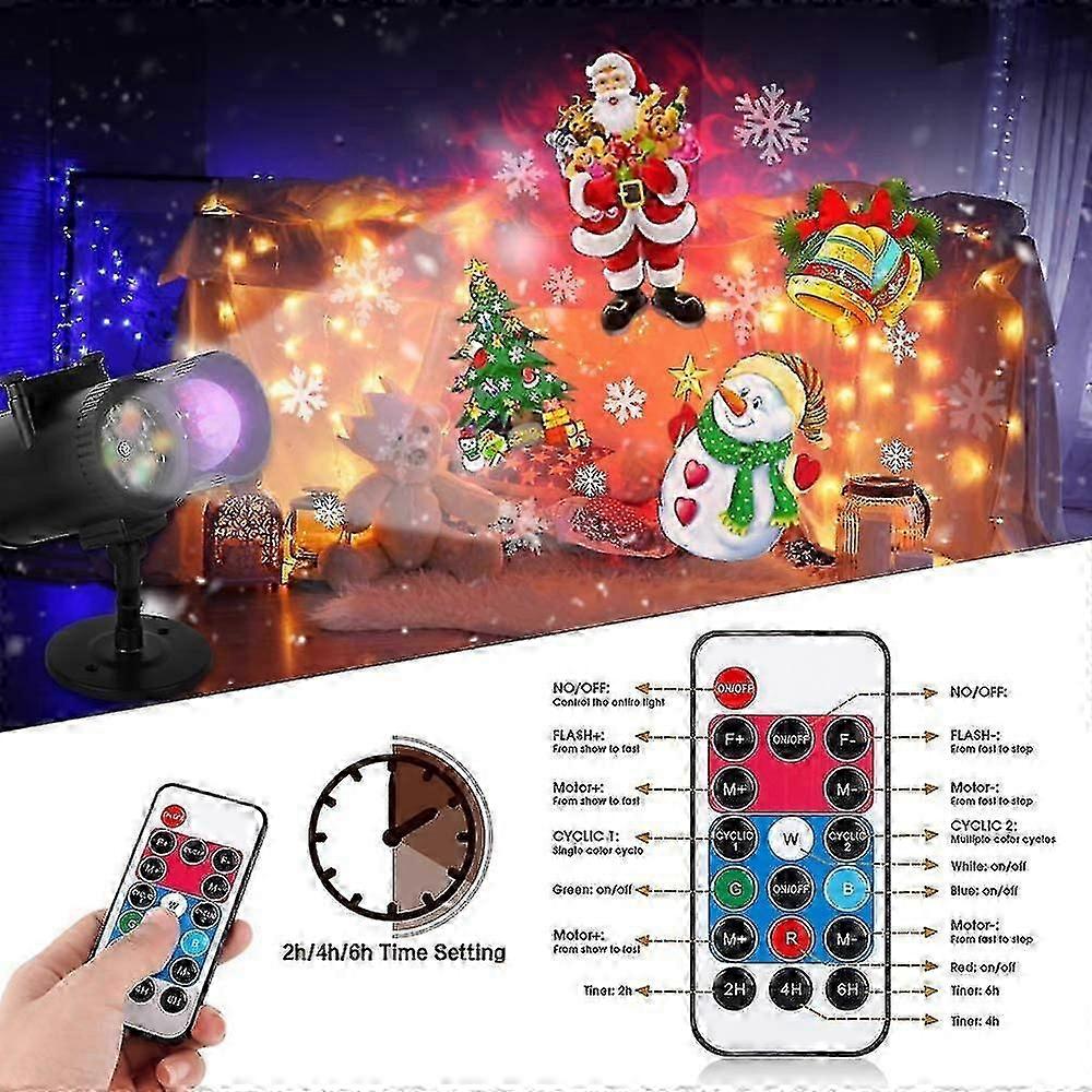 Christmas Projection Lamp, 12 Slides+10 Colors Led Wave Light Projector Ip65 Outdoor With Remote Control Projector For Christmas, Halloween, Family Pa