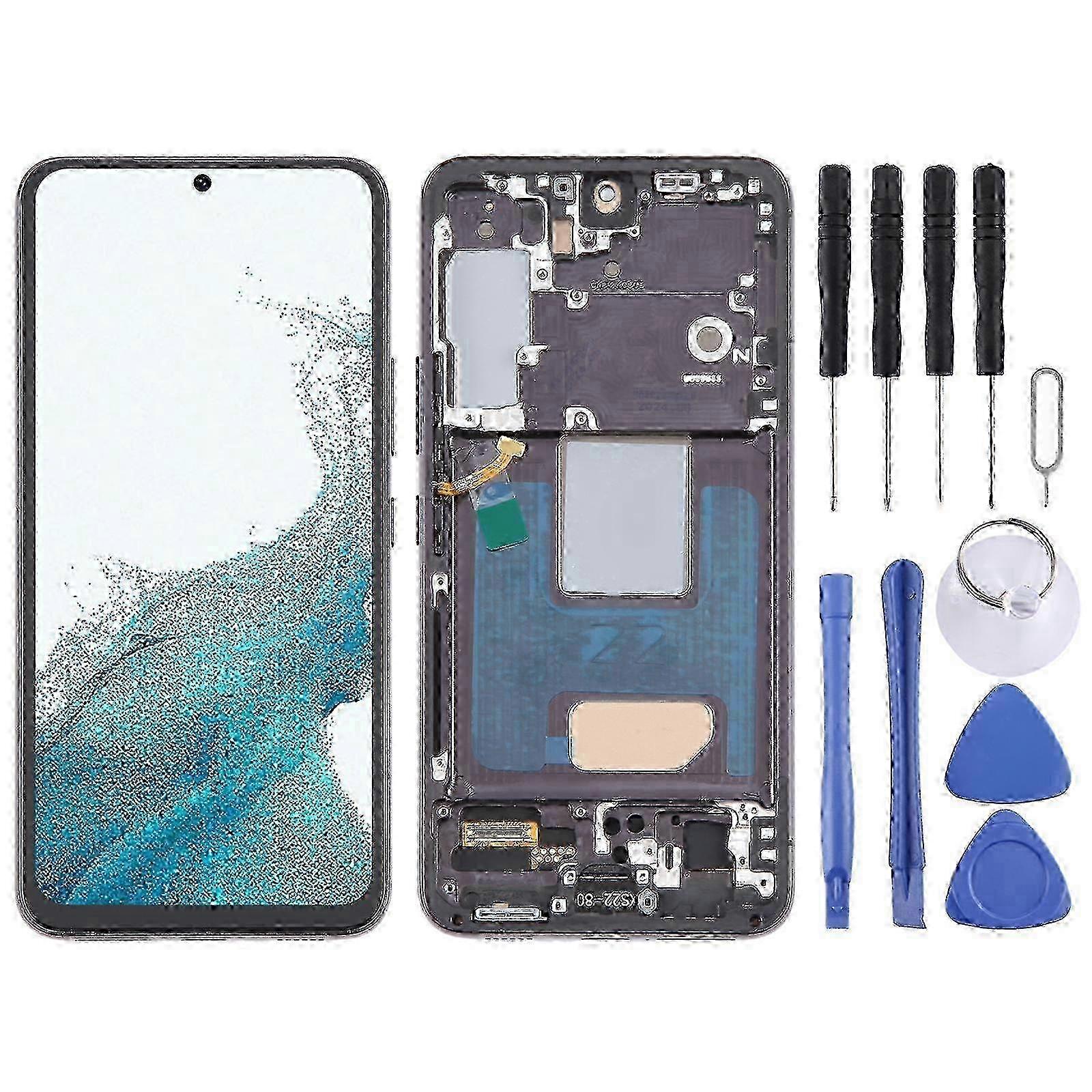 For Samsung Galaxy S22 5G SM-S901B EU Version TFT LCD Screen Digitizer Full Assembly with Frame (Black)Black SZRH A-B