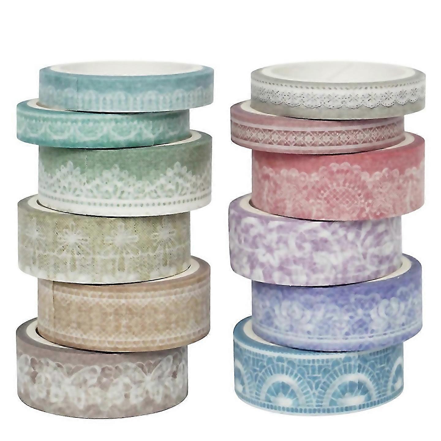 For Lace Patterns Washi Tape Set 12 Rolls Decorative Paper Sticker