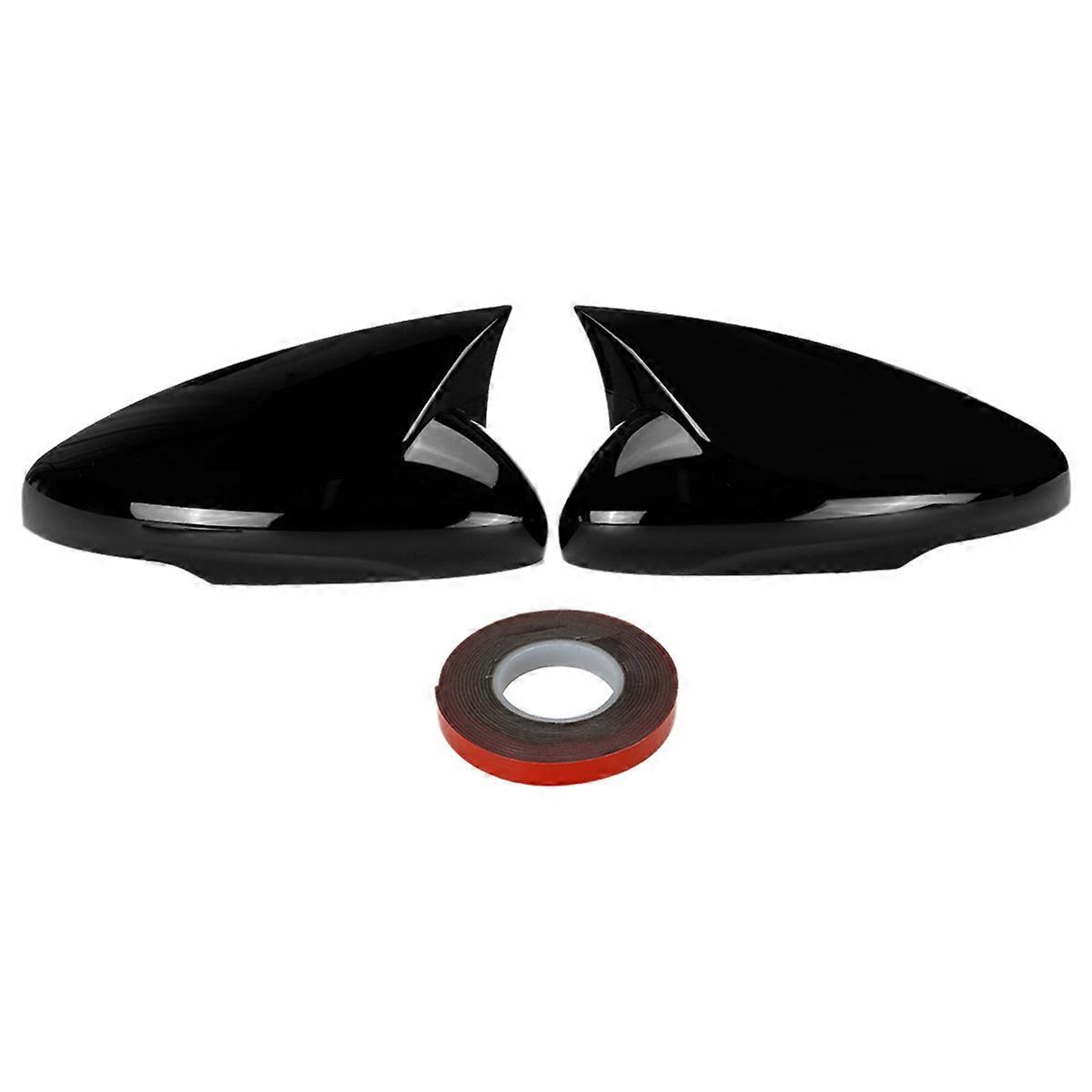 1 Pair of Gloss Black Rearview Mirror Housings for Electric