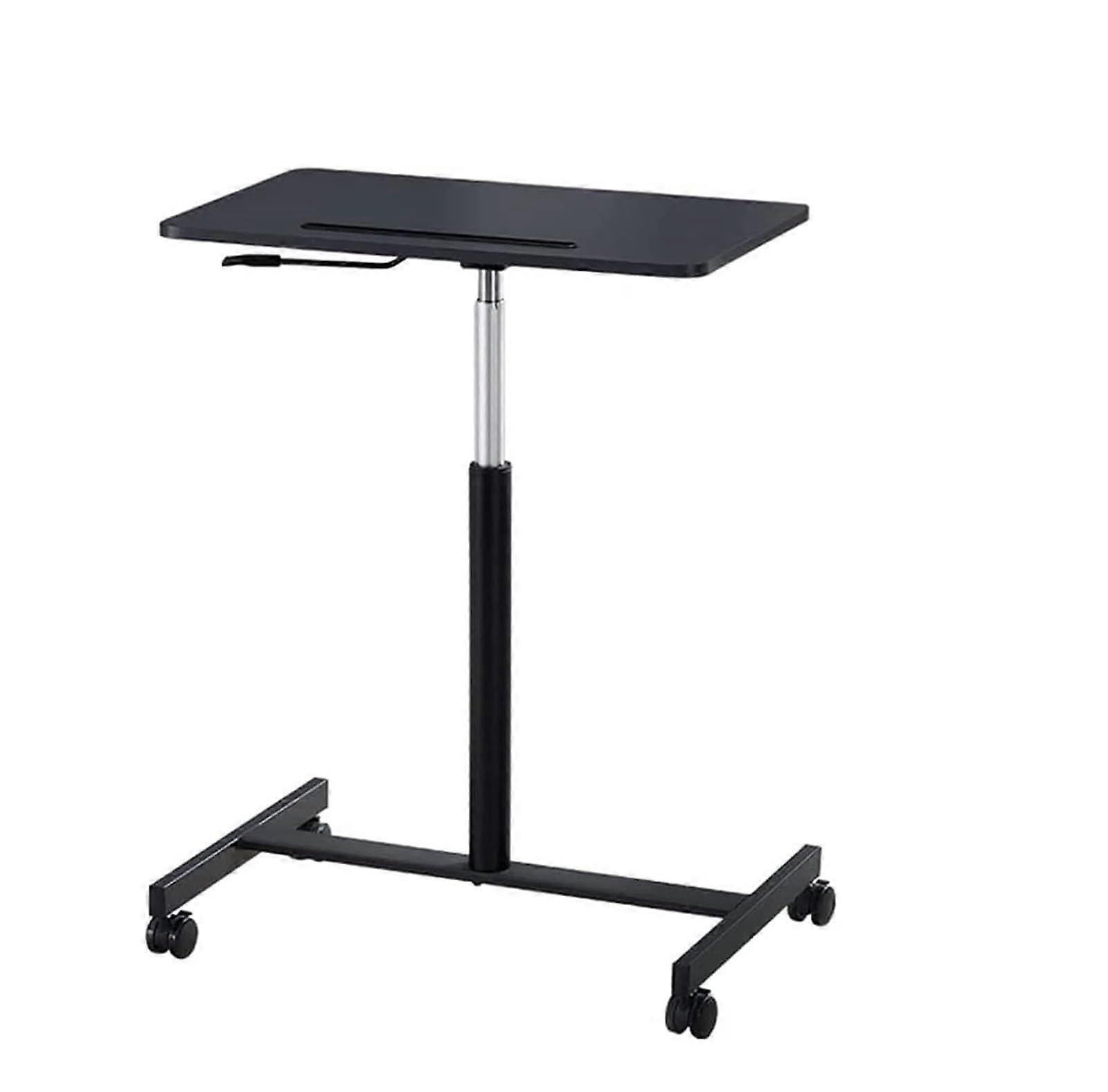 Adjustable Overbed Table Portable Laptop Tray Desk Bedside Table For Bed And Sofa Hospital Home Office Black