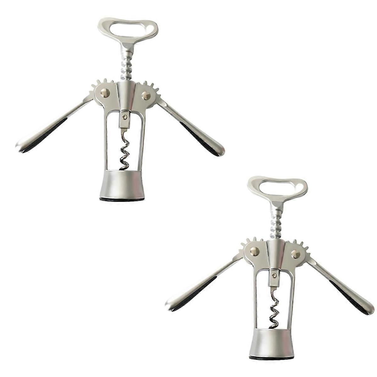 Premium Zinc Alloy Wing Corkscrew - Multifunctional Wine and Beer Bottle Opener with Ergonomic Handl