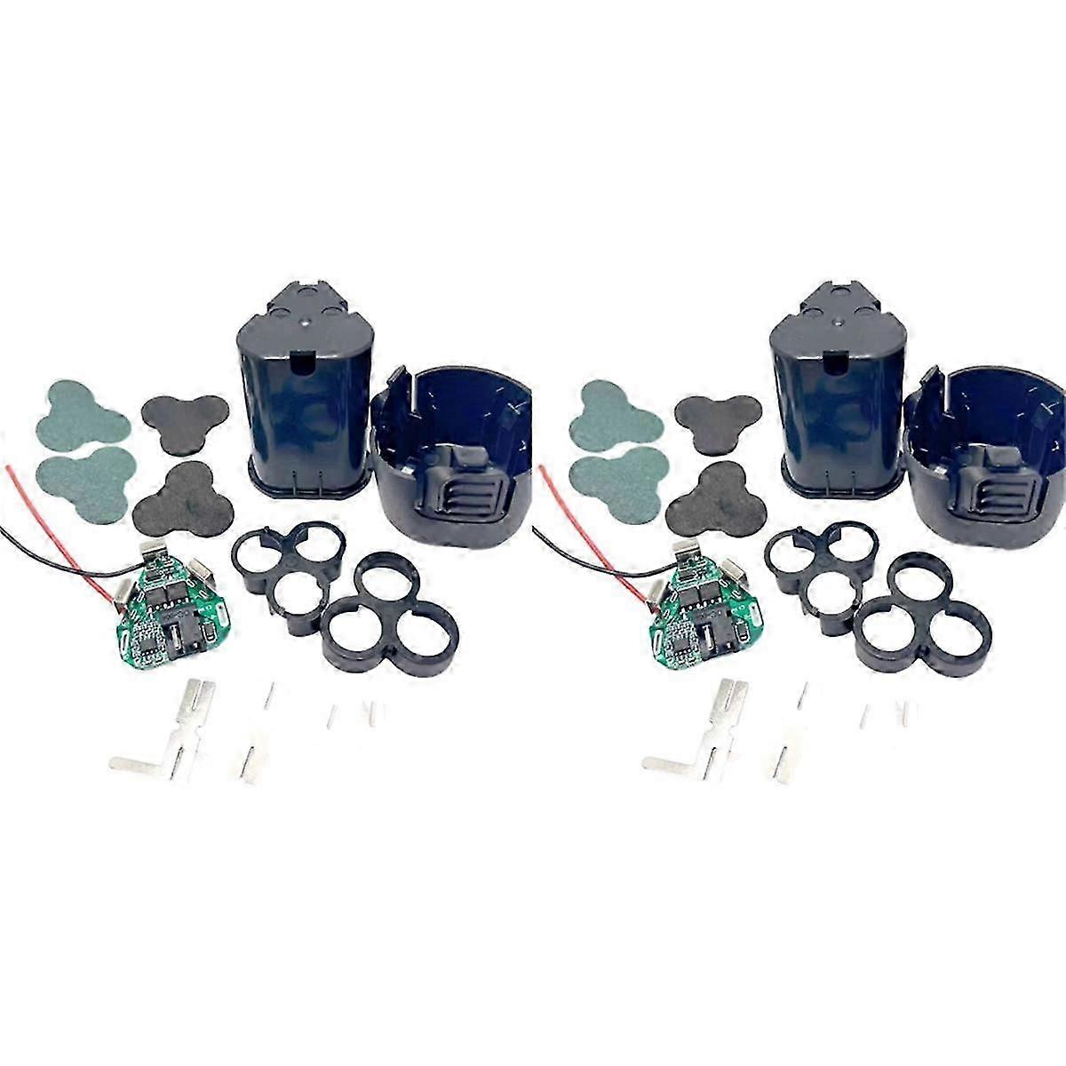 2set 12V DC Electric Tool Hand Drill Power Li-Ion Battery Protection Board BMS 18650 Lithium Box Circuit Pack Shell