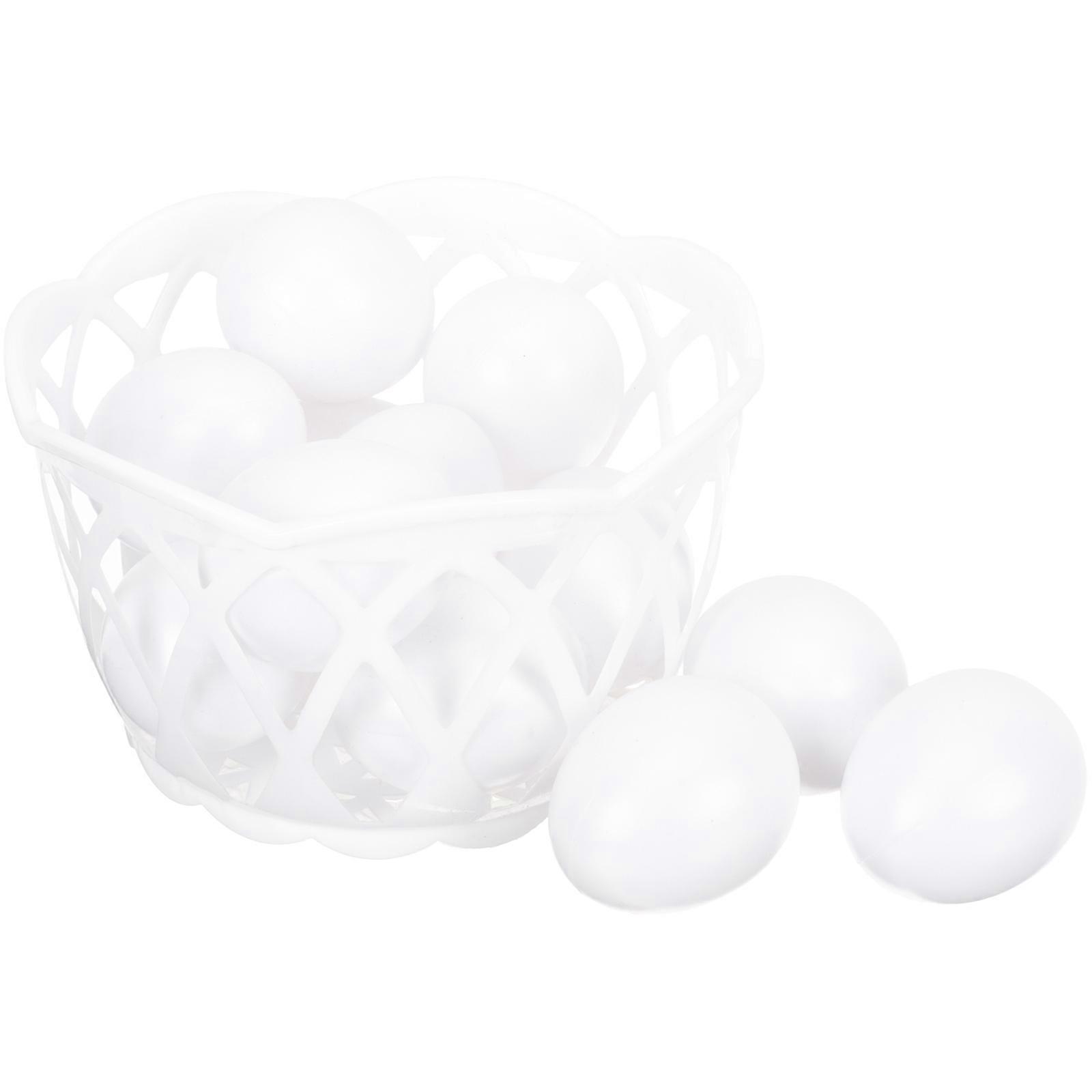 Plastic Fake Eggs DIY Easter Decoration with Basket for Playing 4Sets