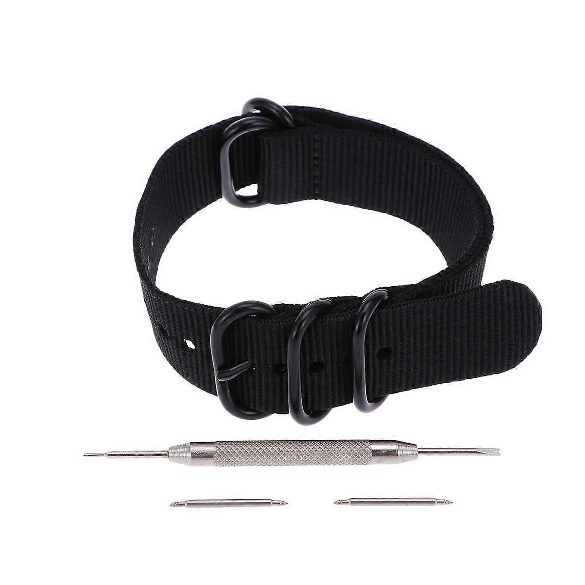 Black Nylon Watch Strap Heavy Duty Watch Bands for 8Pcs Durable Use