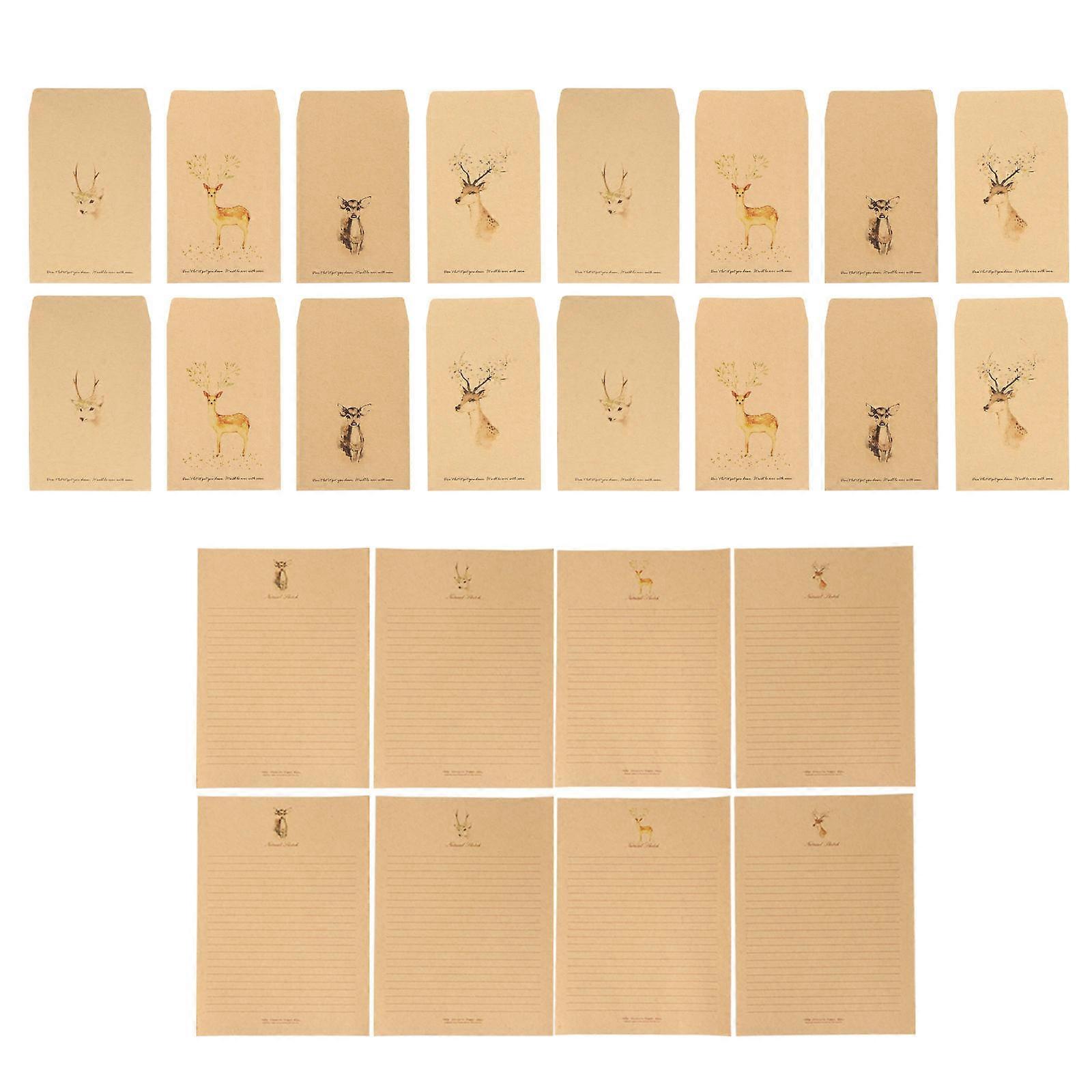 Letter Papers with Envelope Kraft Paper for Blessing Use 1Set Retro Design