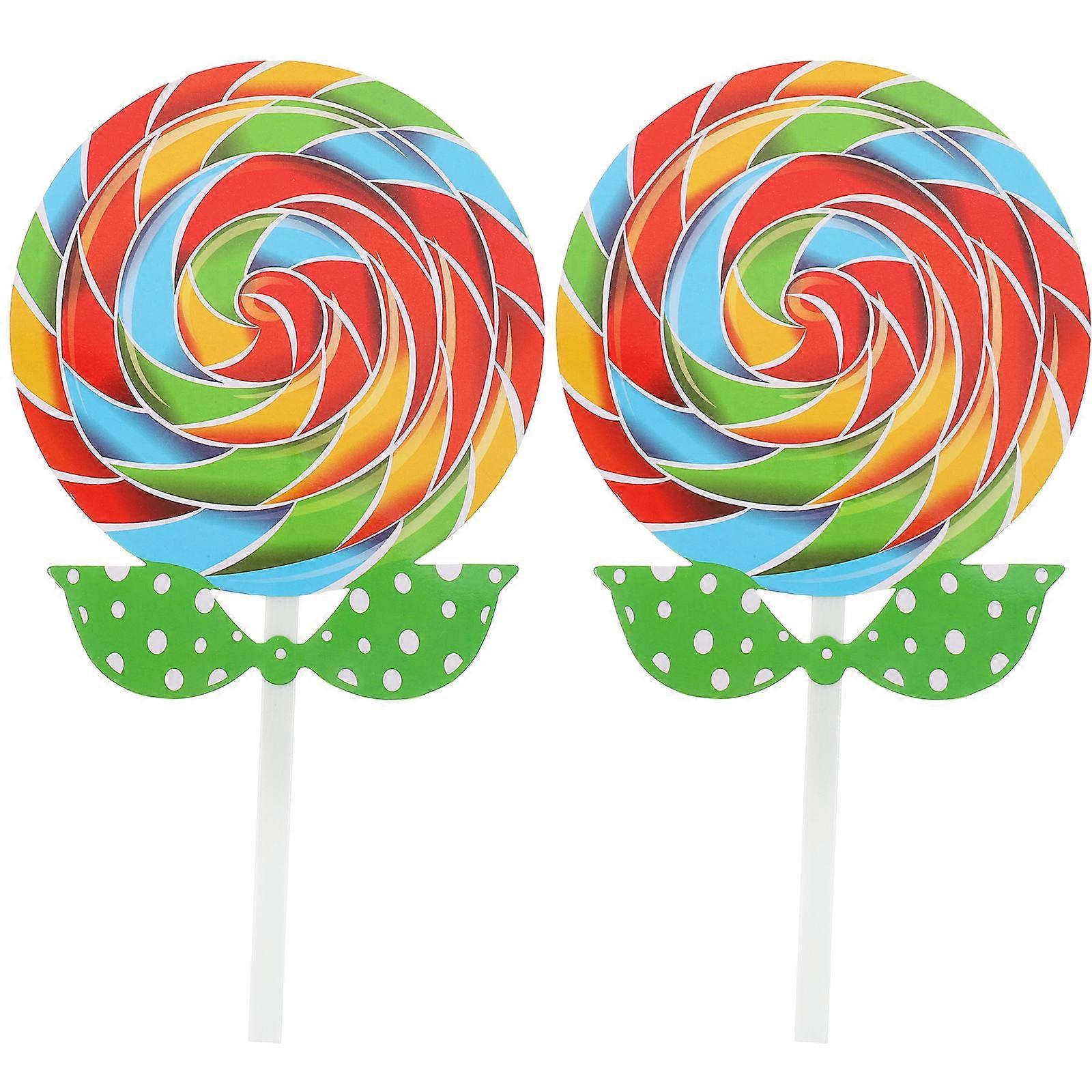 Creative Photo Prop Lollipop Decoration for Party 14Pcs Multi Color Felt