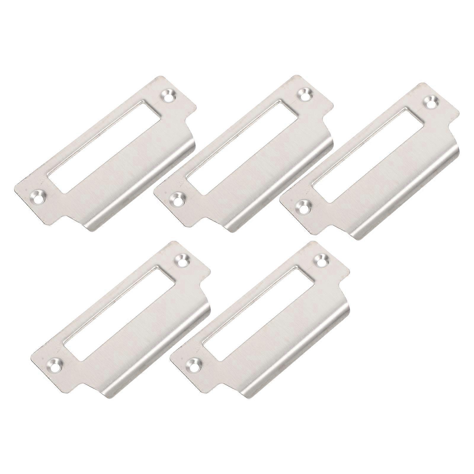 Reinforcement Door Security Device 4 Sets Door Strike Plate For Builders And Homeowners 3.9X1.8X0.2In Easy Installation