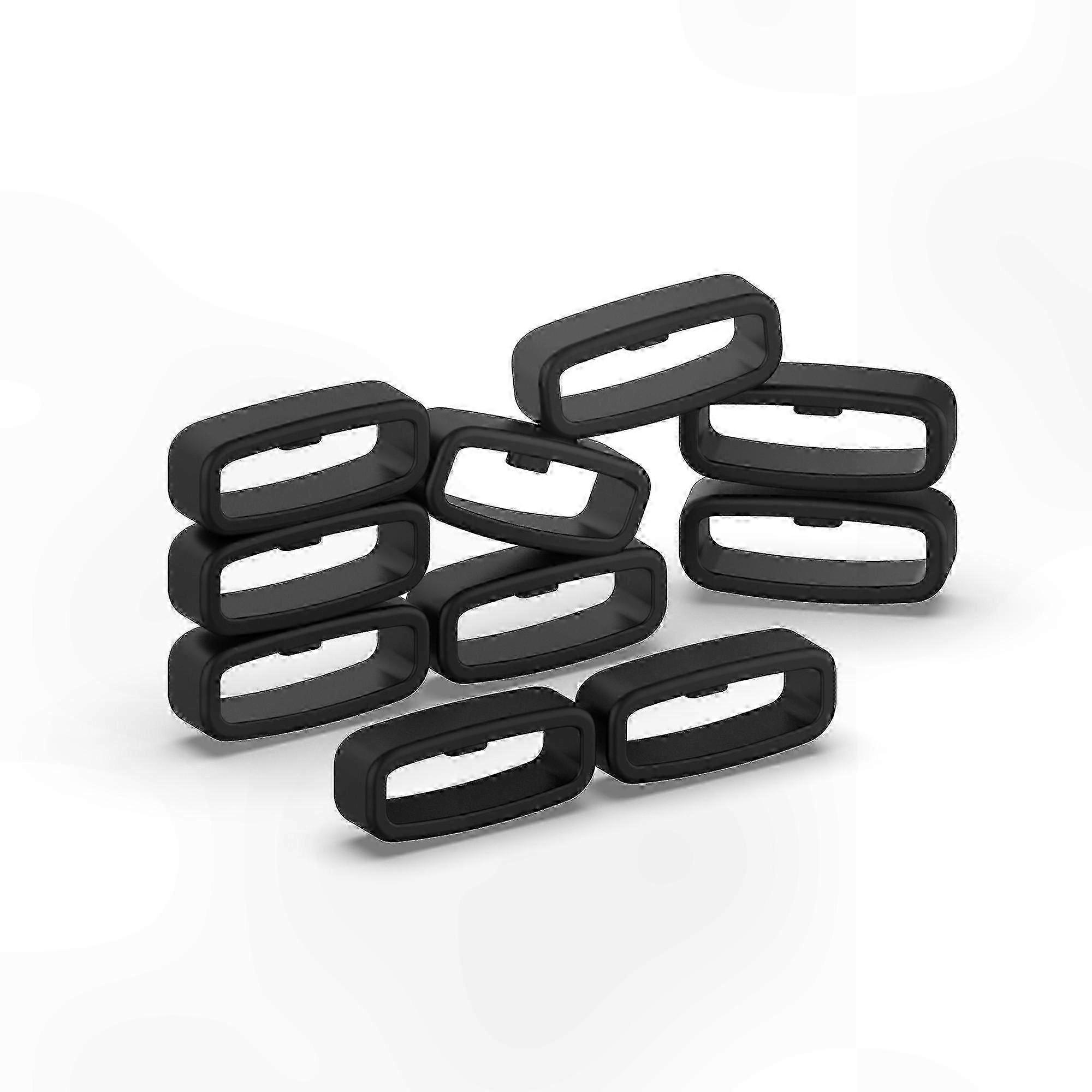 Durable Black Loop Bands, 22mm Retainers for Secure Fit, 10-Pack