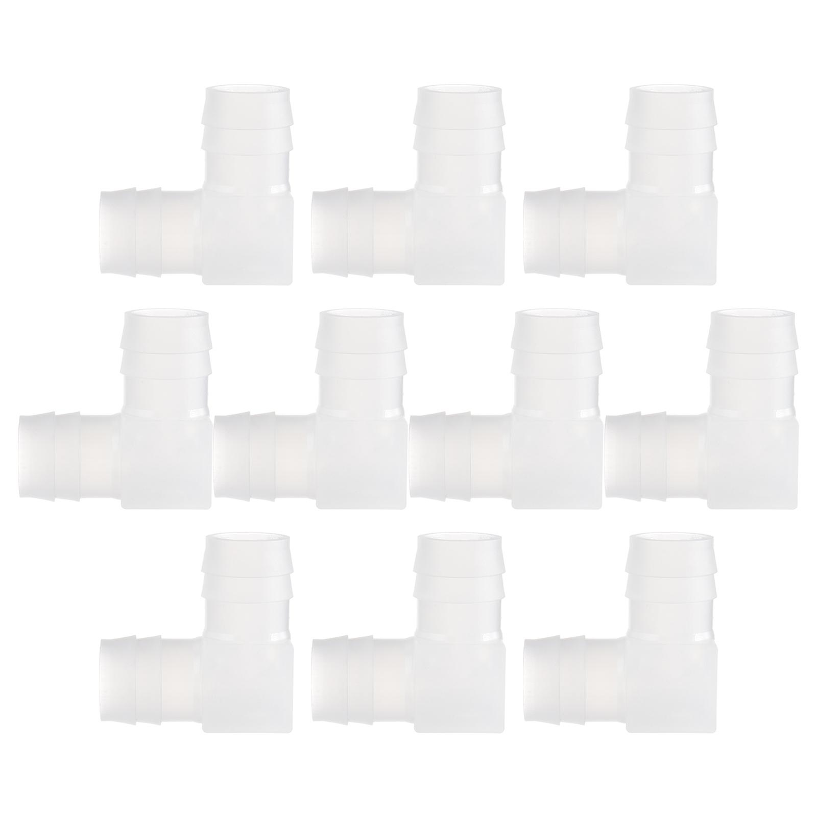 Hose Connector L Shape Plastic Joint Water Pipe Fitting Pharmaceutical Use 4.6X4.6CM 10Pcs