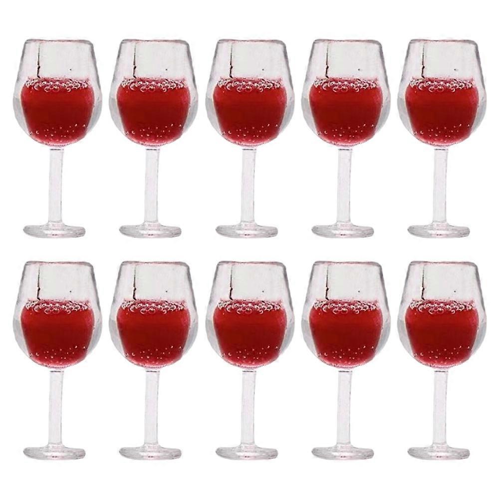 Miniature Goblets Micro Landscape Wine Glasses for Playing 50Pcs Red Props