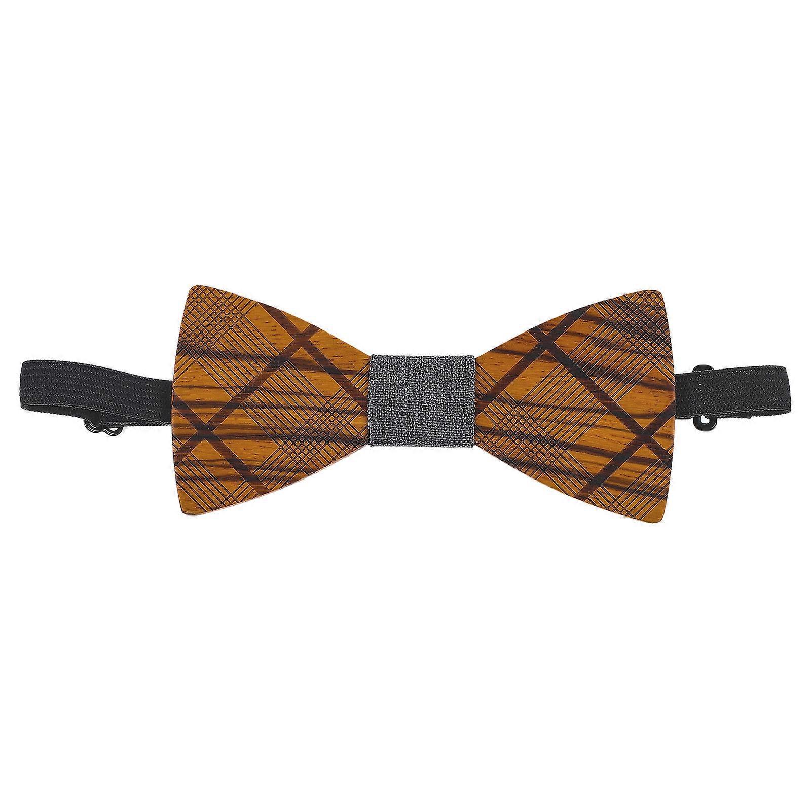 Wooden Bow Tie for Men Adjustable Groom Bow Tie 4Pcs Assorted Color