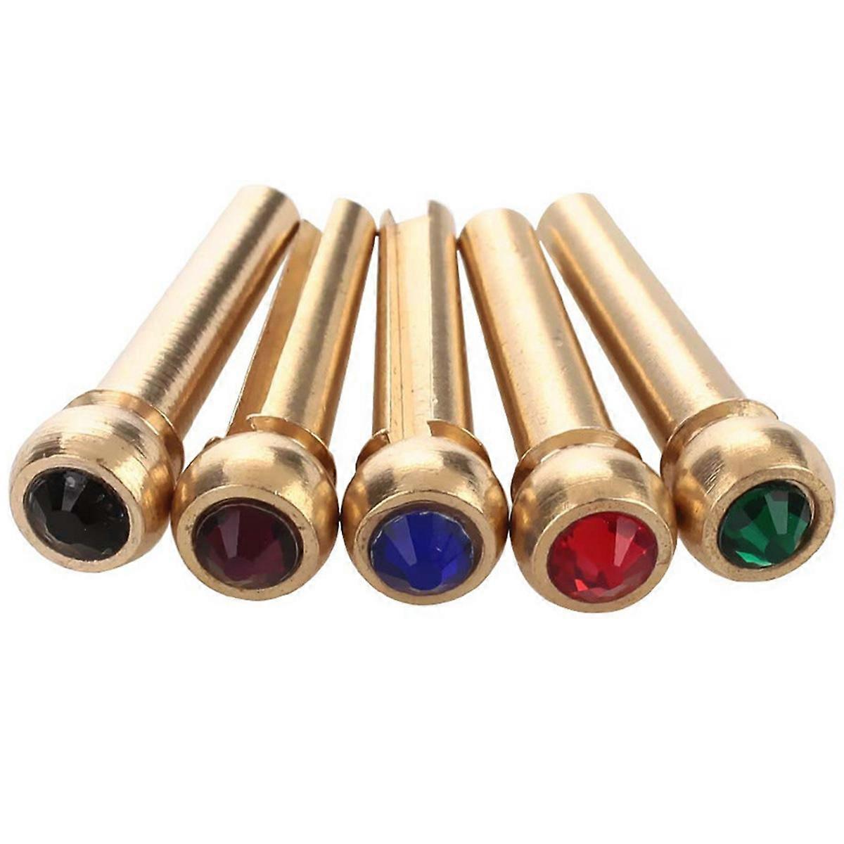 6pcs Brass Bridge Pins for Acoustic Guitars Fixed String Nails for 6 & 12 String Instruments Enhance