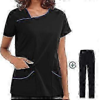 ドクターナース制服女性病院ワークウェアブラウス半袖トップスパンツセット