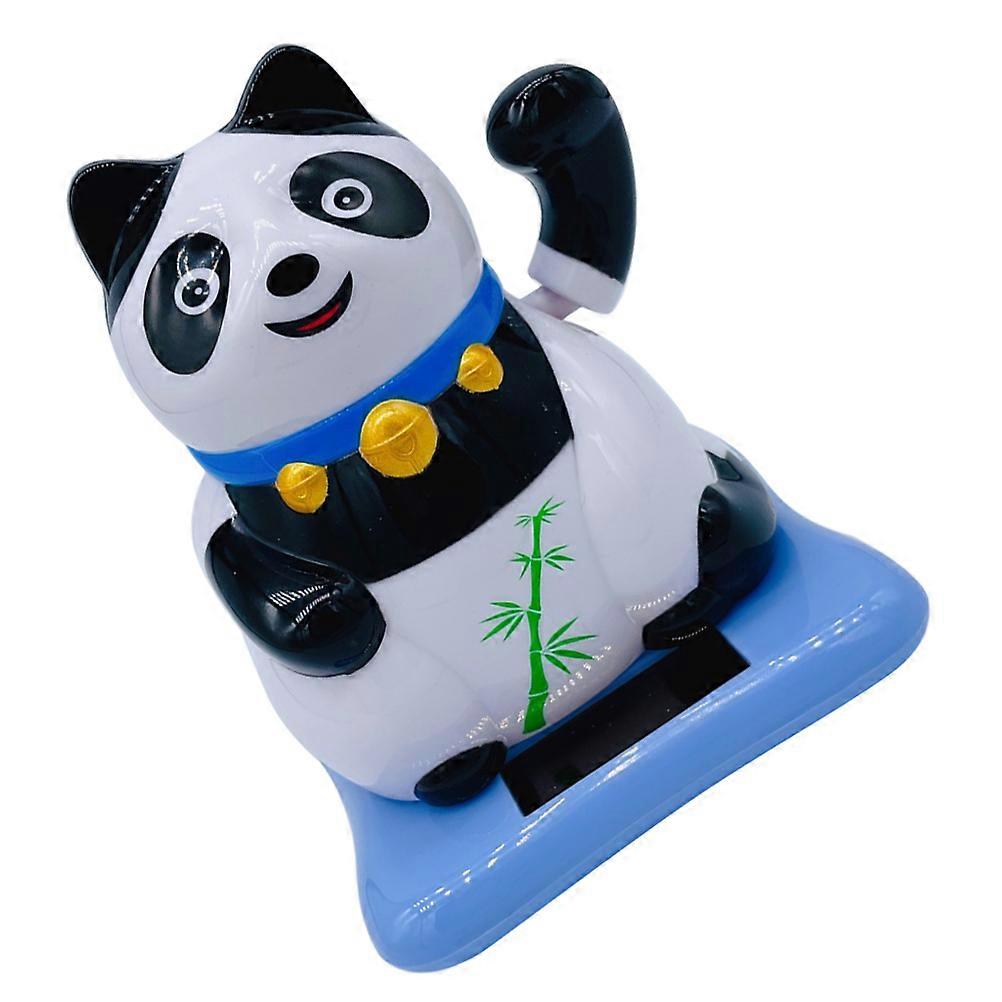 Panda Car Ornament for Decor Solar Powered Dashboard Accessory