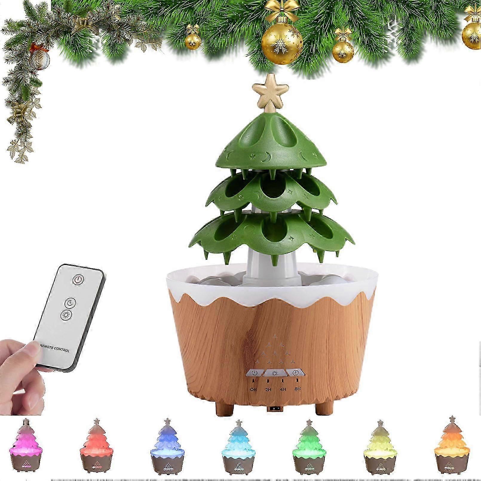 Remote Control Christmas Tree Humidifier & Essential Oil Diffuser - 7-Color Lights Home Aromatherapy, Christmas Decor & Gift 2025