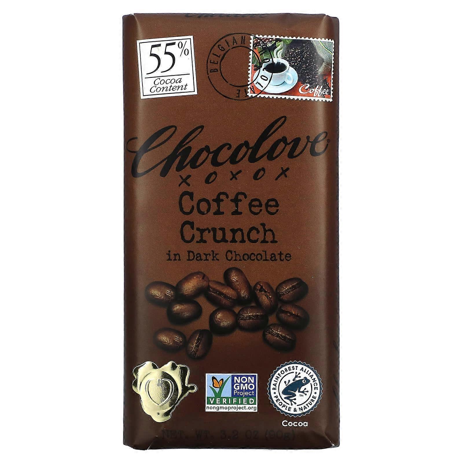 Coffee Crunch in Dark Chocolate, 55% Cocoa, 3.2 oz (90 g)