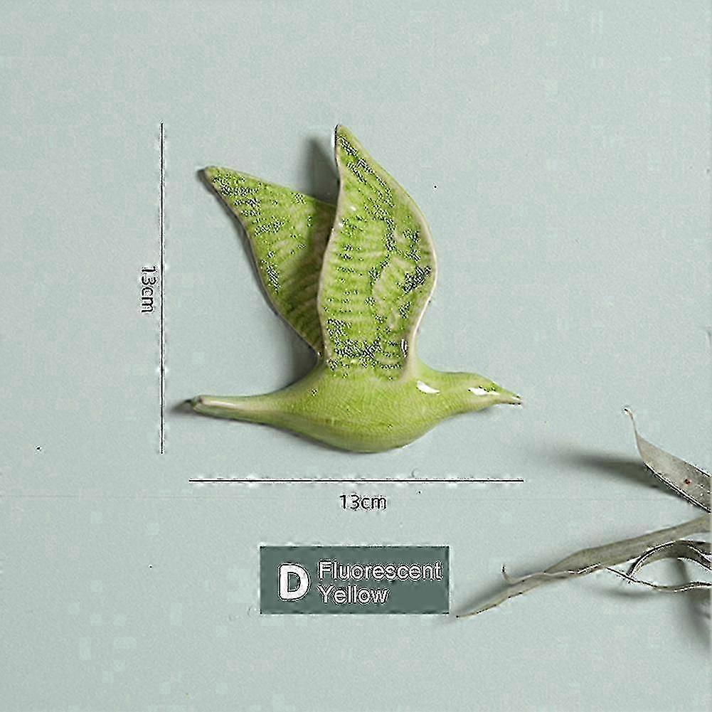 3D Ceramiczne latające ptaki ścienne, ręcznie robione wiszące dekoracje do wnętrza domu |