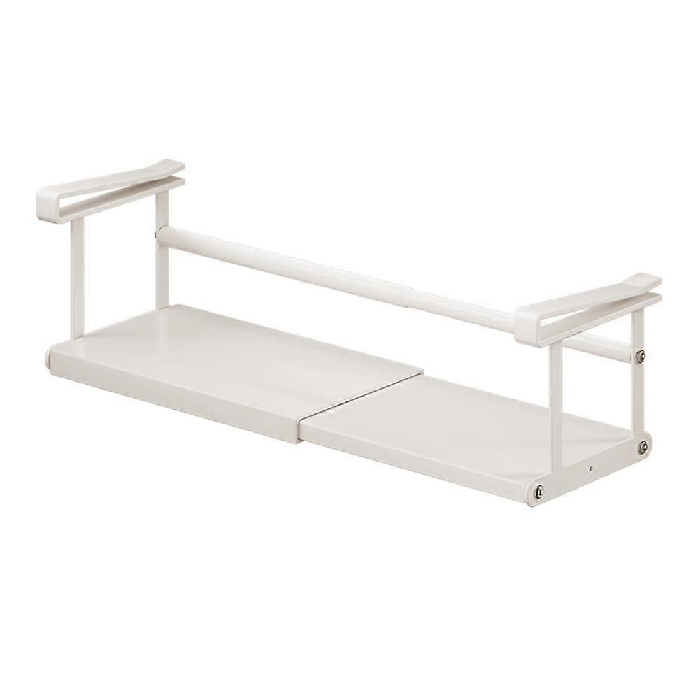 Under Shelf Storage Basket, Hanging Cabinet Organizer, PullOut Design, White, For Kitchen, Office, Wardrobes