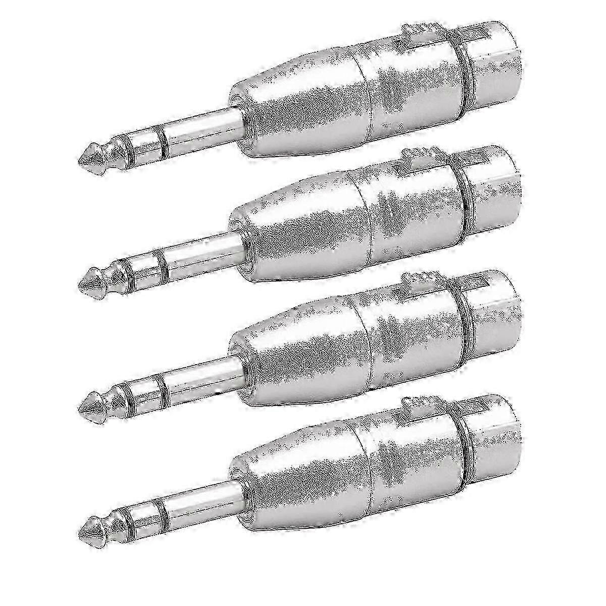 4 Paket XLR Dişi - 6.35mm Adaptör, Dengeli Dişi XLR - 6.35mm Erkek Mikrofon Adaptörü
