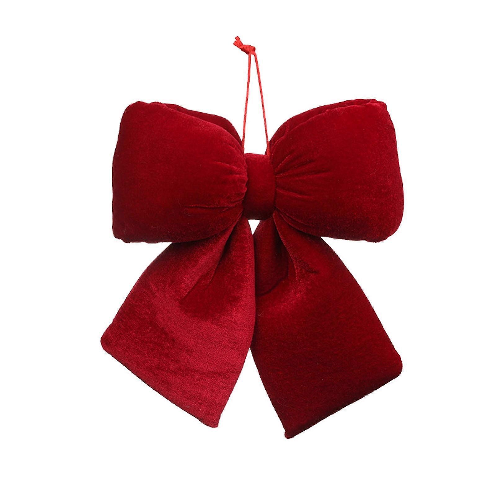 Extra Large Plush Velvet Bow 7.87" Burgundy Red, Compatible with Christmas Tree, Staircase Decor