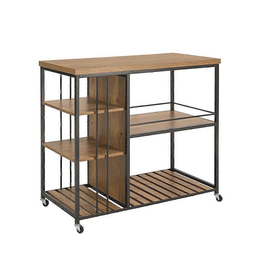 Carrello da portata vintage industriale Carrello da cucina Carrello da cucina mobile Carrello da cucina con 5 ripiani e telaio in acciaio, SoBuy SV...