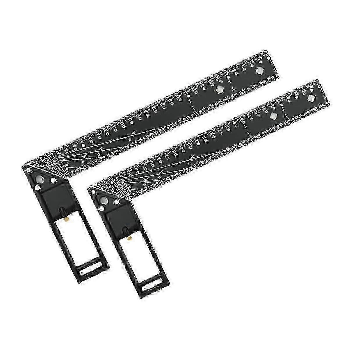 2-Pack Woodworking Square Ruler Set for Precise Measuring - Multifunctional 45/90 Degree Angle Gauge for Carpentry & DIY Projects