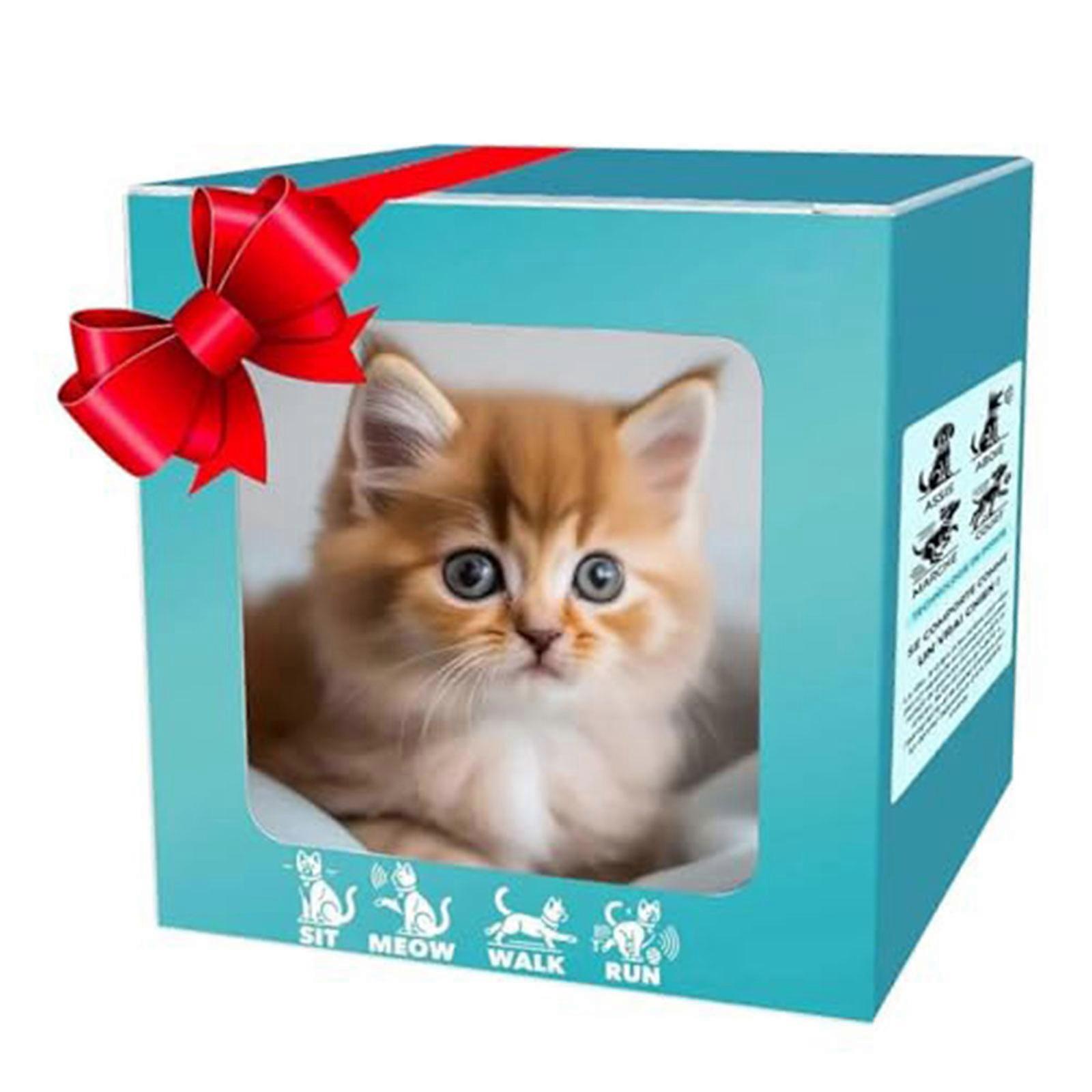 Intelligent Furry Robot Cats Doll with Walking Barking Tail Wagging Simulation Movement Design for Baby Comforting  Yellow