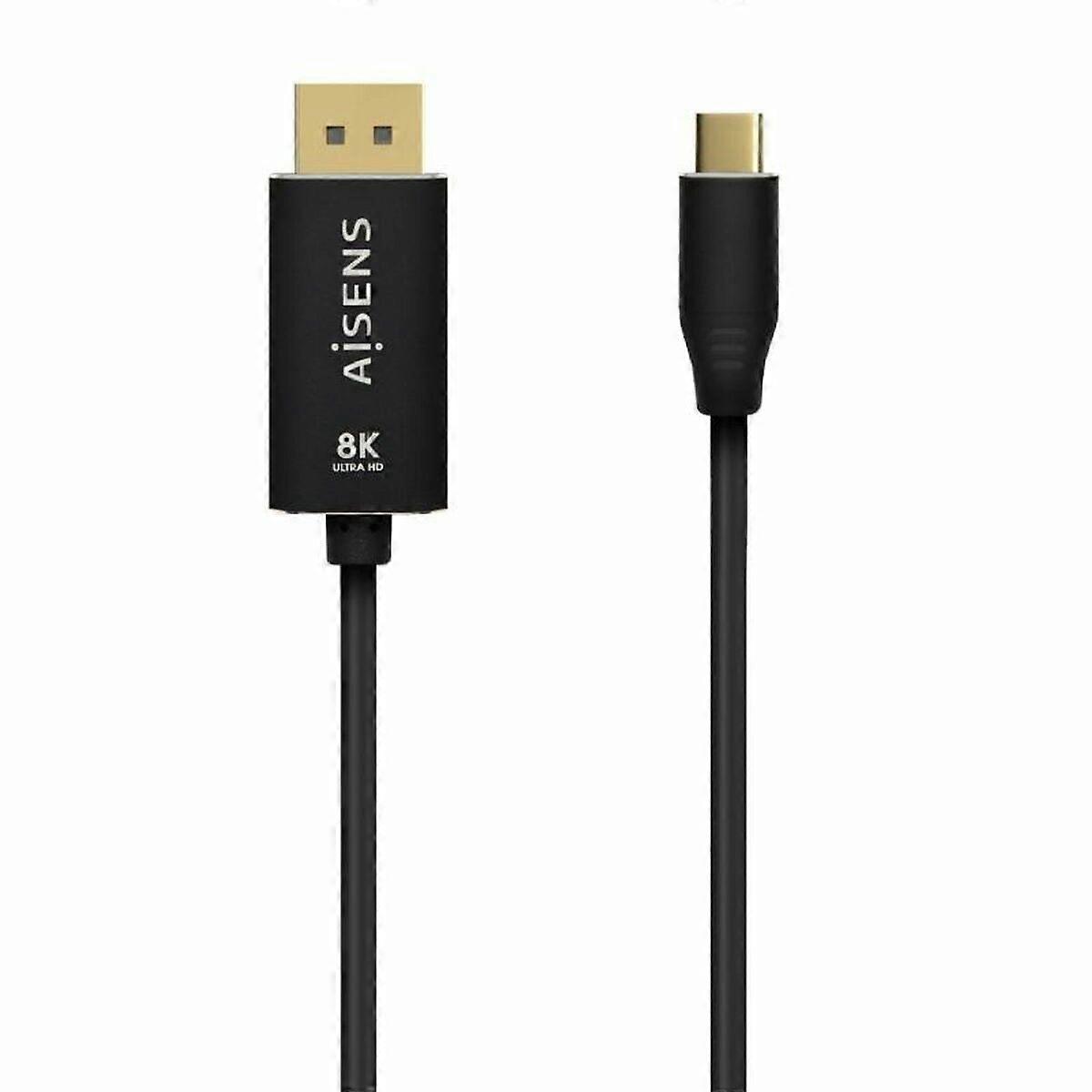 USB-C till DisplayPort-adapter Aisens A109-0686 Svart 80 cm