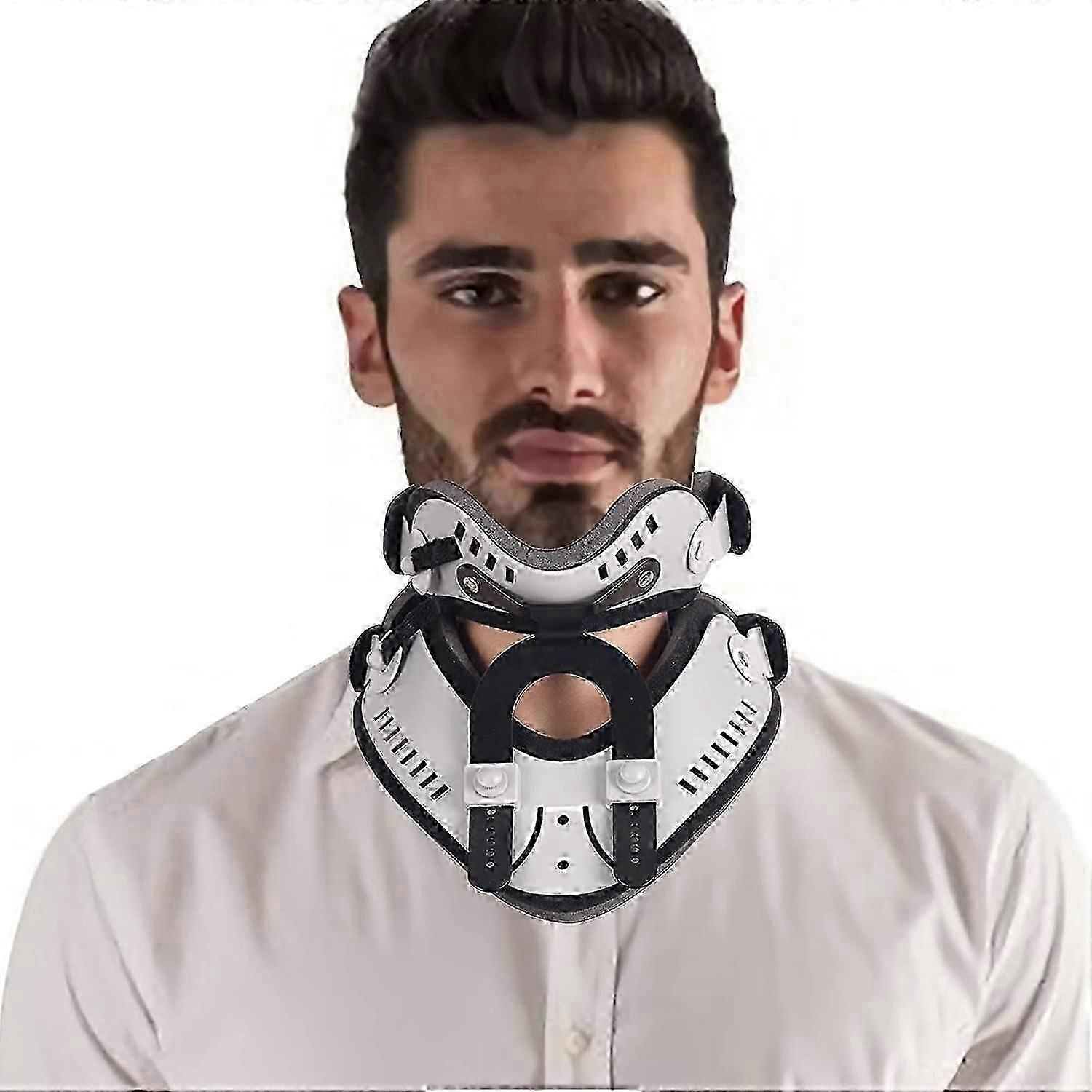 Neck Brace By Cervical Collar - Adjustable Soft Support Collar Can Be Used During Sleep - Wraps Aligns And Stabilizes Vertebrae - Relieves Pain And Pr