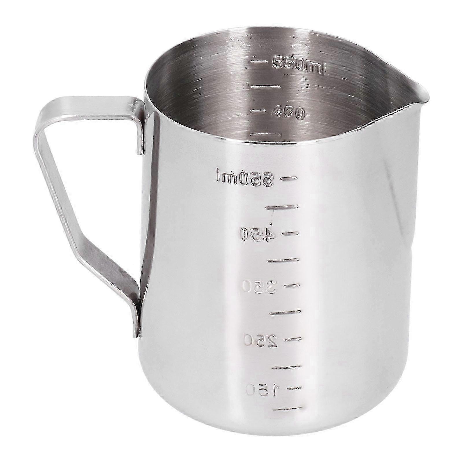 Milk Frothing Jug Mug Stainless Steel Foam Making Coffee Pitcher with Measuring Scale for Home Party Bar