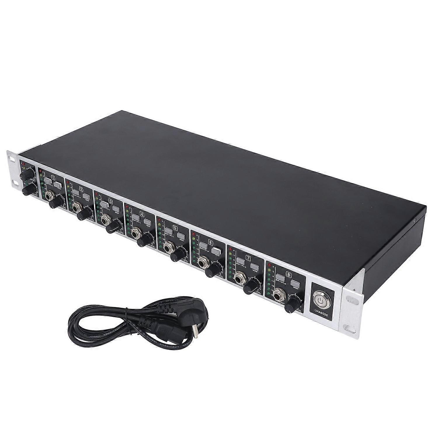 Headphone Power Amplifier 8 Channel Earphone Splitter Professional Distributor for Studio and Stage 