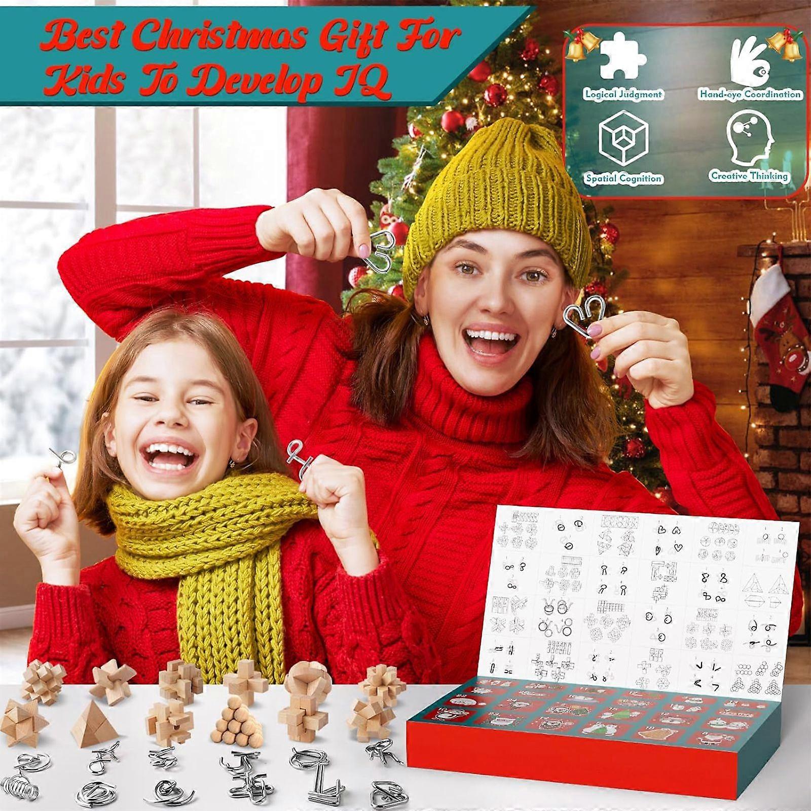 Advent Calendar 2025: 24 Days of Puzzles for Kids & Adults - Christmas Countdown with Brain Teasers 