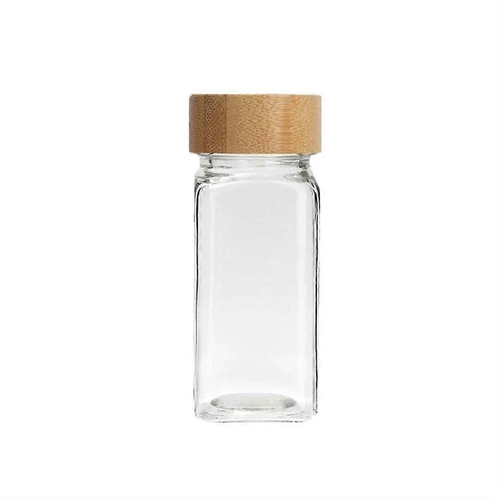 Glass Spice Jars 12Piece Square Transparent Seasoning Storage Bottles With Airtight Sealing Lids For Salt Pepper Spices