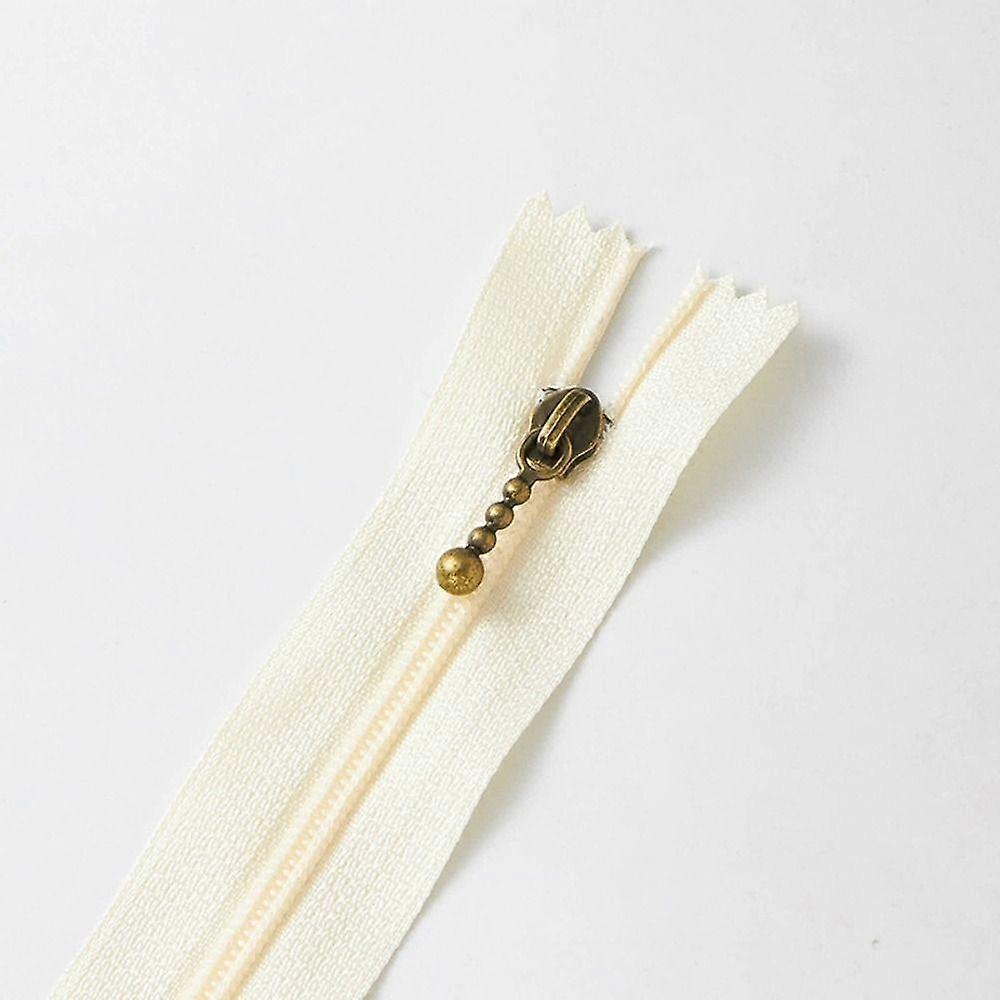 10Pcs Bronze 3# Close-end Zip Handmade Zip Fastener Handbag Round Bead Modeling Zipper