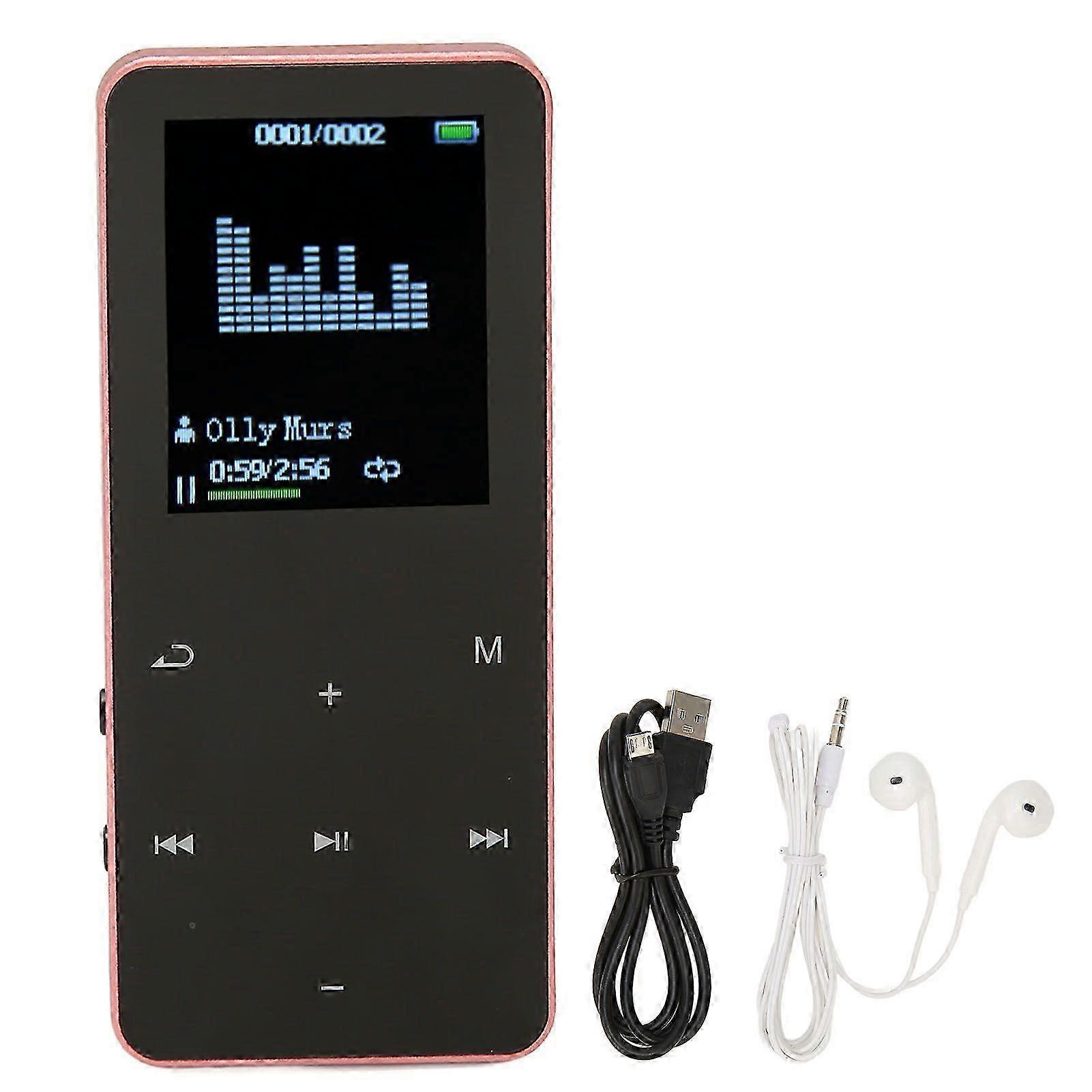 MP3 Player 8G Bluetooth 4.2 1.8 Inch Screen Noise Reduction Lossless Portable MP4 Player with Translation Dictionary PinkHwy