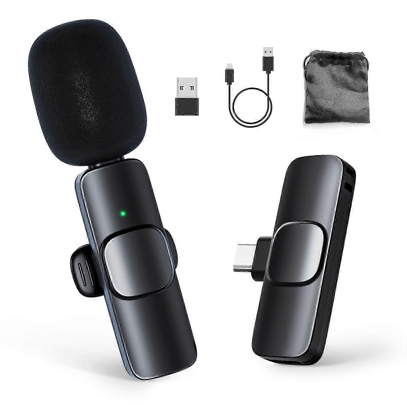 Wireless Microphone, 2.4g Wireless Lapel Mic Plug Wireless-lavalier-microphone-smartphone-iphone