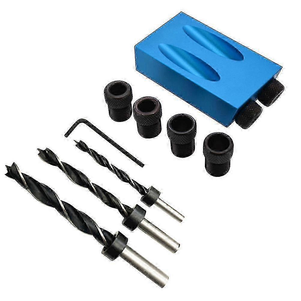 14 Pcs Oblique Hole Drill 15 Degree Angle Locator Bits Hole Jig Woodwork Guide Clamp Locator Set Woo