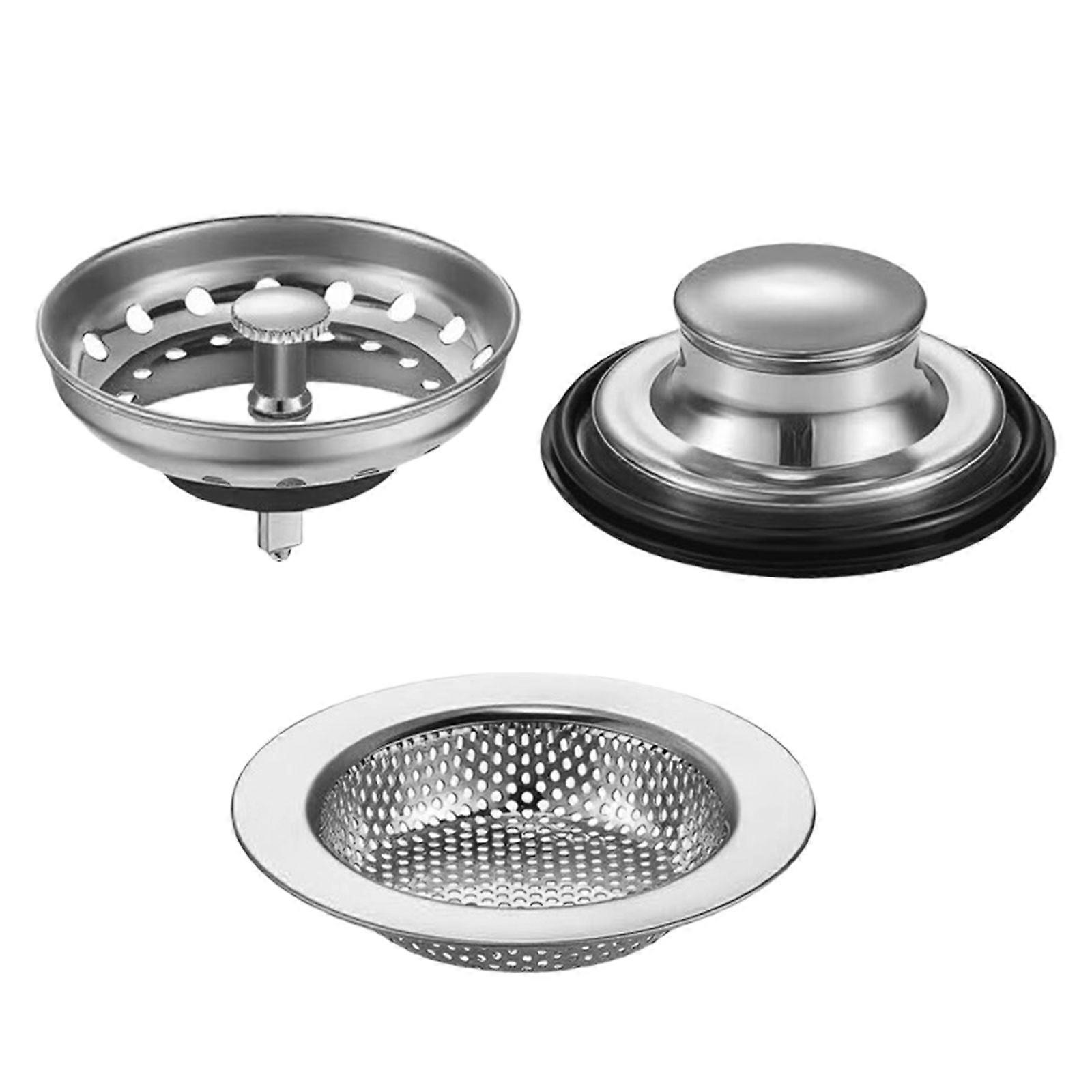 Reusable Zincs Alloys Sink Strainer Basket Kitchen Sink Garbage Disposal Cover For Efficient Food Particle Captures  silver