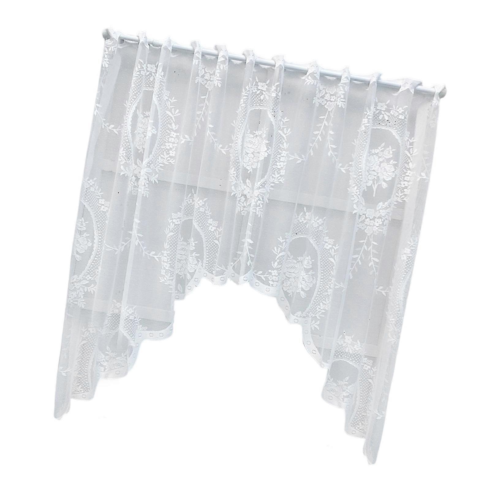 Premium Sheer Lace Window Curtains Light Filtering Design Enhances Interior Space With Durability Polyester Drape Multicolor
