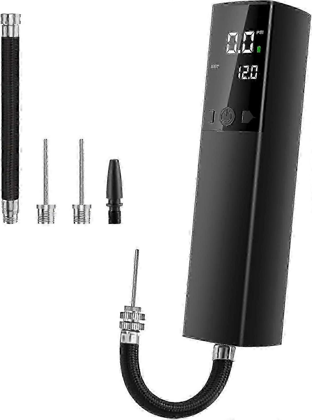 电动球泵，智能足球泵便携式快速球充气，带精确压力表和数字液晶显示屏，用于足球篮球排球