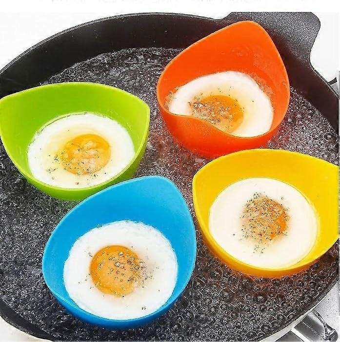 Silicone Egg Poacher Cups Set of 4 NonStick BPA  Microwave Steaming Pods for Poached Eggs
