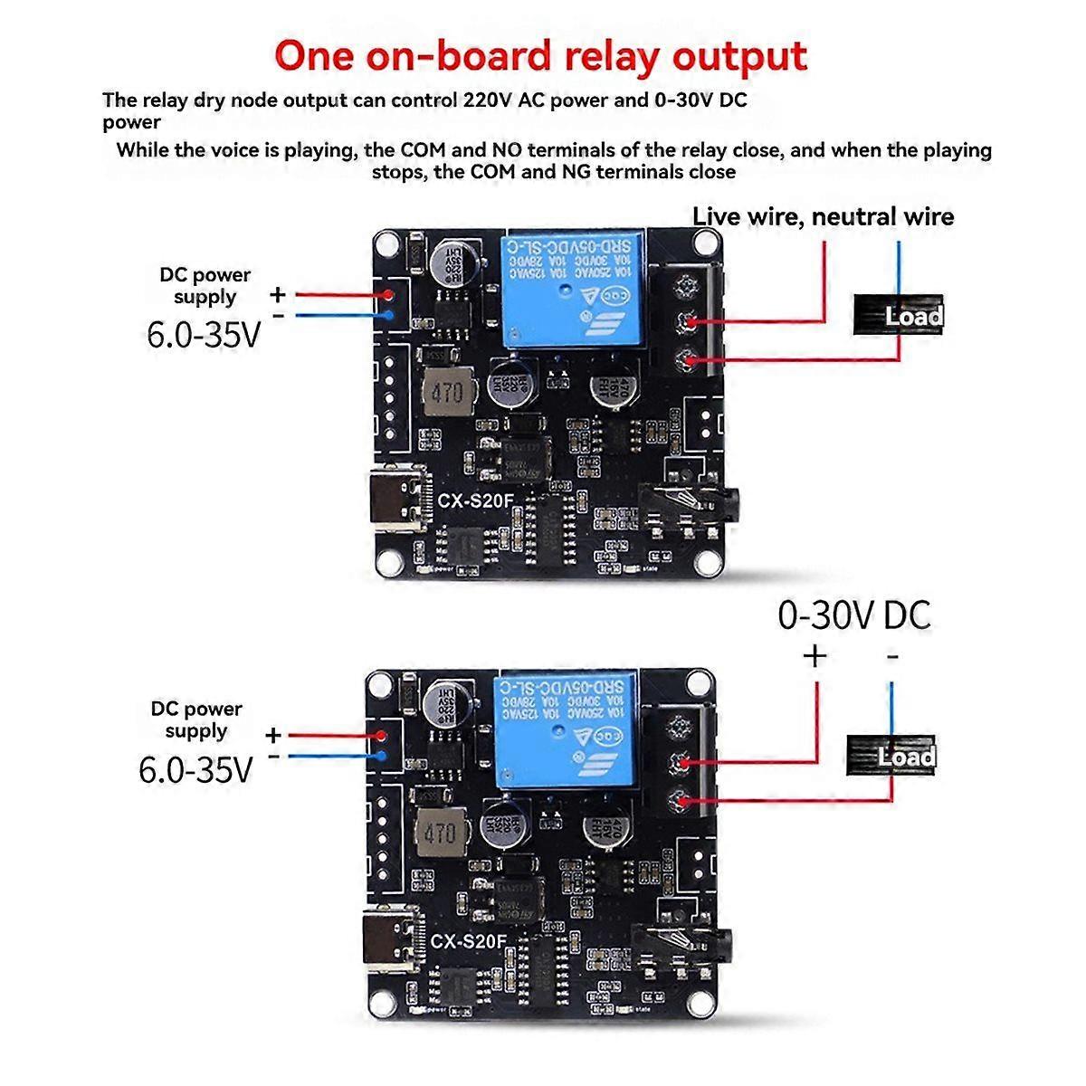 -S20F 20W MP3 Voice Broadcast Module -340 USB to TTL Serial Port Control MCU Control Trigger Custom